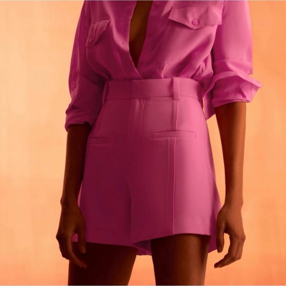 Zara Bright Pink High-Waisted Shorts - Picture 3 of 6